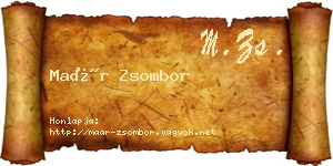 Maár Zsombor névjegykártya