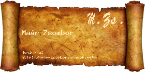 Maár Zsombor névjegykártya